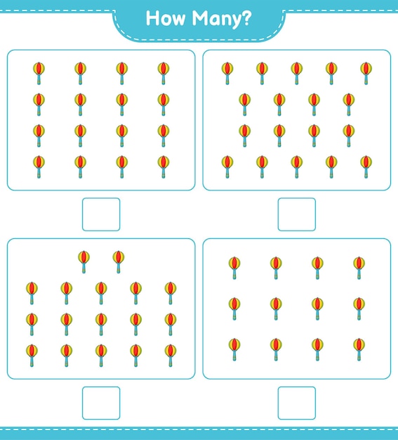 Tellen spel hoeveel baby rammelaar educatieve kinderen spel afdrukbare werkblad vectorillustratie