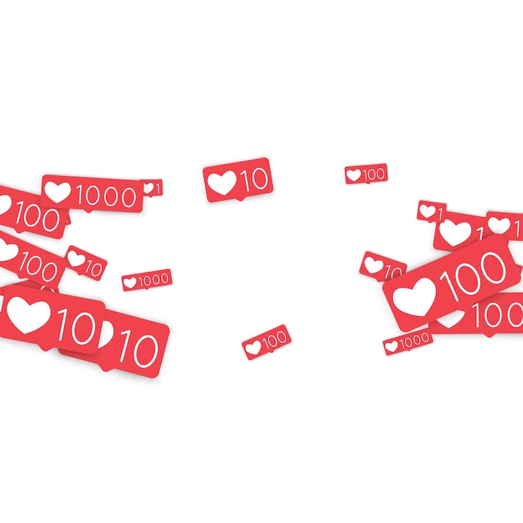 Vector tellers voor sociale media. zoals achtergrond. sociale netwerkpictogrammen. smm, digitale marketing, reclame, app, seo, webachtergrond met vallen als tellers geïsoleerd op een witte achtergrond. webverslaving.