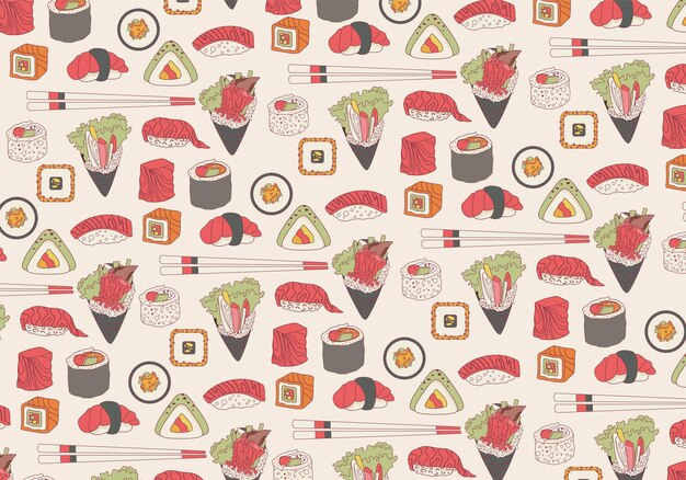 Vector temaki pattern vector