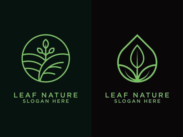 Дизайн логотипа tempalte leaf набор символ простой природы