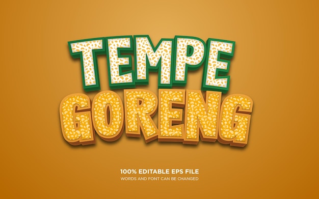 Tempe goreng bewerkbaar tekststijleffect