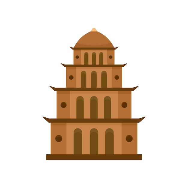 Tempelpictogram Vlakke afbeelding van tempel vectorpictogram voor web dat op wit wordt geïsoleerd