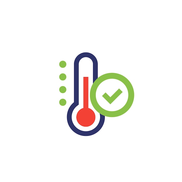 Temperature control icon with a checkmark