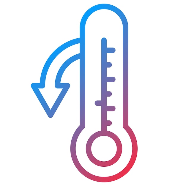 Vettore immagine vettoriale dell'icona di diminuzione della temperatura può essere utilizzata per il riscaldamento globale