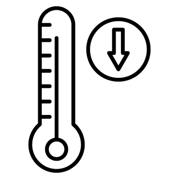 temperature decrease vector illustration style