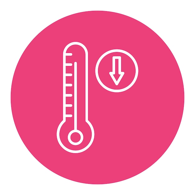 Temperature Decrease Vector Illustration Style