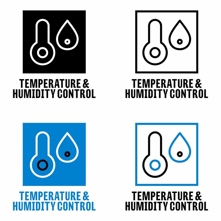 Vector temperature and humidity control vector information sign