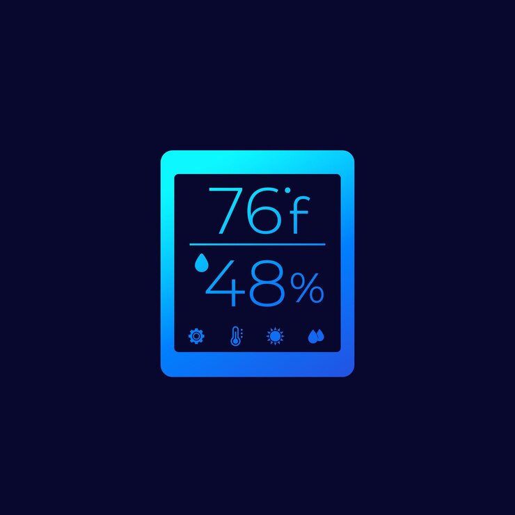 Vector temperature and humidity monitor vector icon