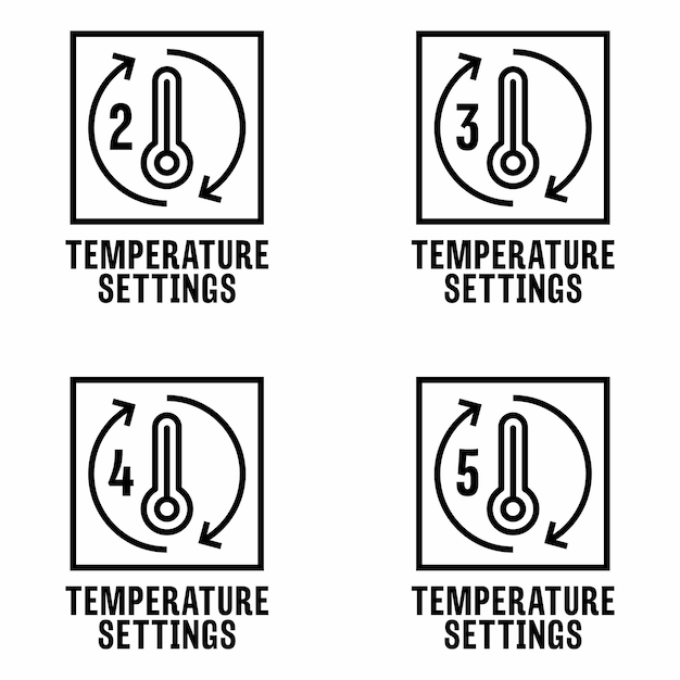 Segno di informazioni vettoriali sulle impostazioni di temperatura