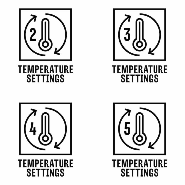 Vector temperature settings vector information sign