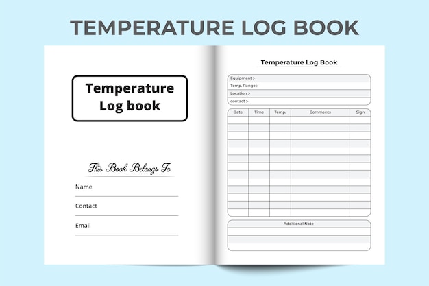 Temperatuur informatie checker KDP interieur Lichaamswarmte checker en medicatie planner medische accessoires KDP interieur van een logboek Temperatuur tracker en patiënt informatie notitieboekje