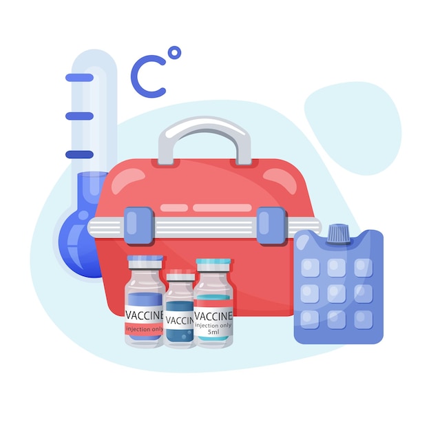 Temperatuurregeling Regels voor het bewaren van vaccins Temperatuurregime Koelkastvaccin Vector