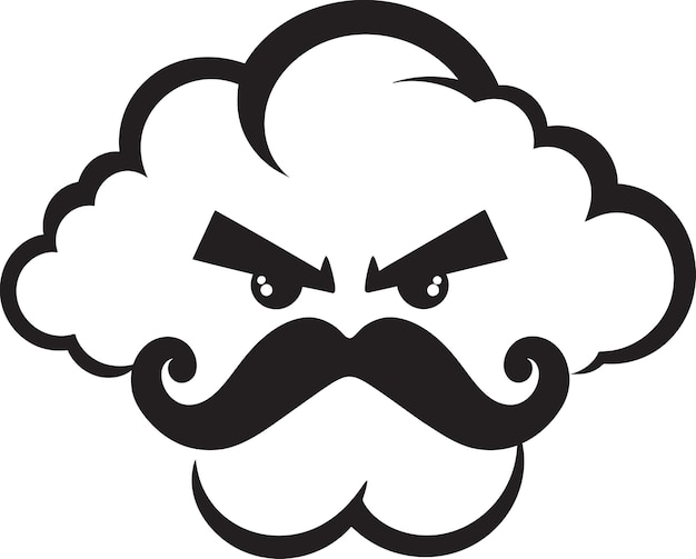 Vector tempestuous squall vector angry cloud icon furious nimbus angry cloud design