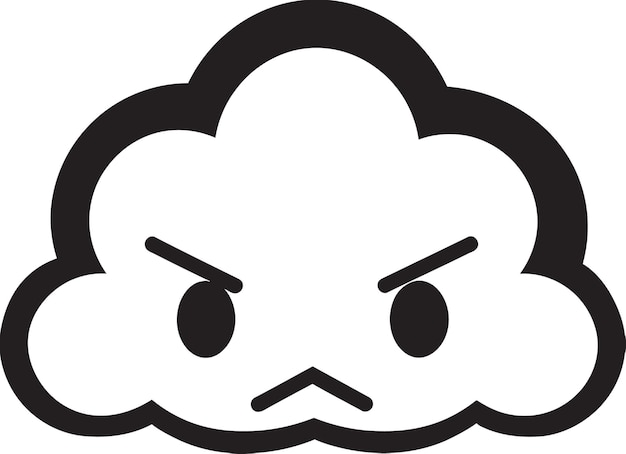 Бурный вектор Angry Cloud Icon Furious Nimbus Black Angry Cloud Логотип