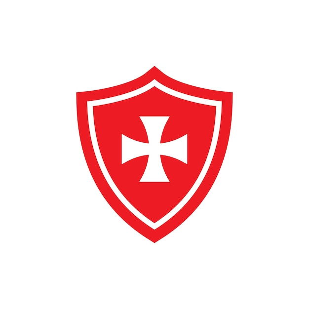 Templar Cross Shield logo Vector graphics for tshirt prints apparel etc