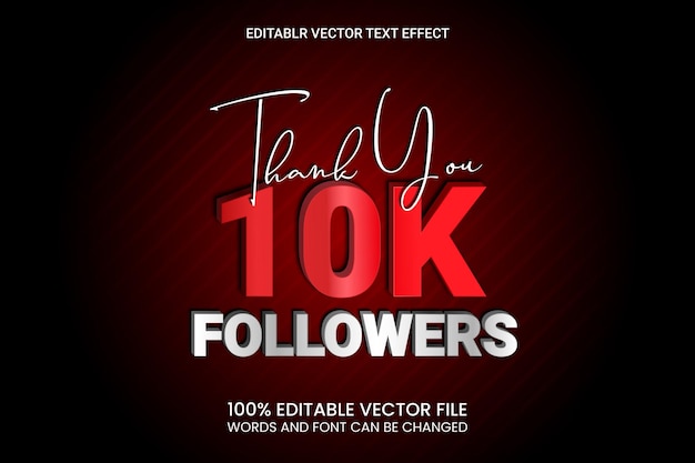 Template of 10k followers text effect