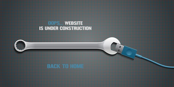 Vector template 404 error page, banner with not found message. failure, lost warning text background with wrench tool for website error 404 concept design element.