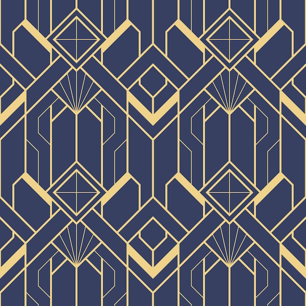 Vector template abstract art deco blue