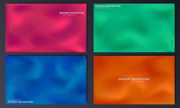 Template of abstract bright green blue orange pink backgrounds Vector vibrant wallpapers