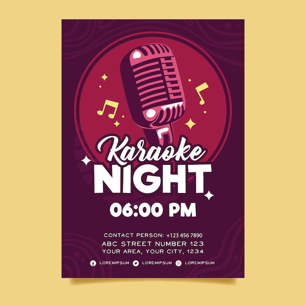 Vector template abstract karaoke poster template