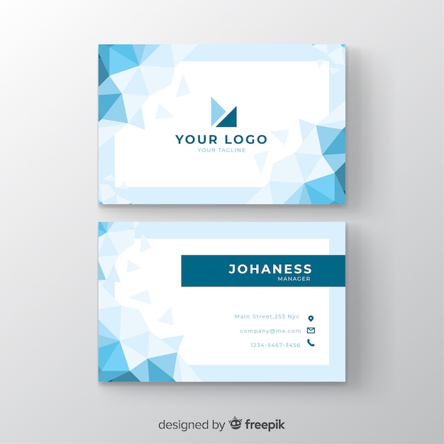 Template abstract polygonal business card