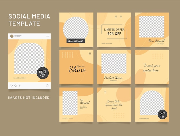 Template Abstract Social Media Post Fashion Feed Bundle