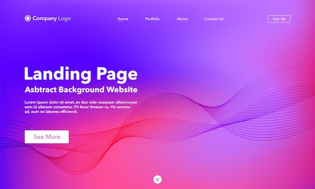 Template abstract wave background for website. landing page