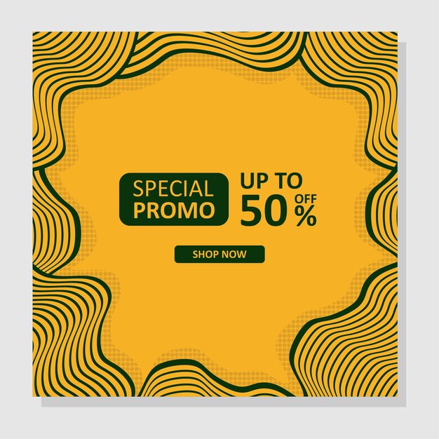 template for ad special promotion in yellow color