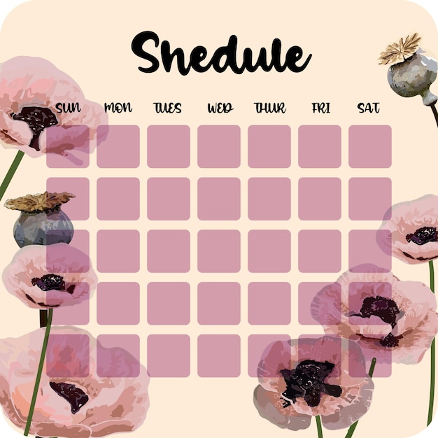 Template for agenda schedule planners checklists bullet journal notebook and other stationery