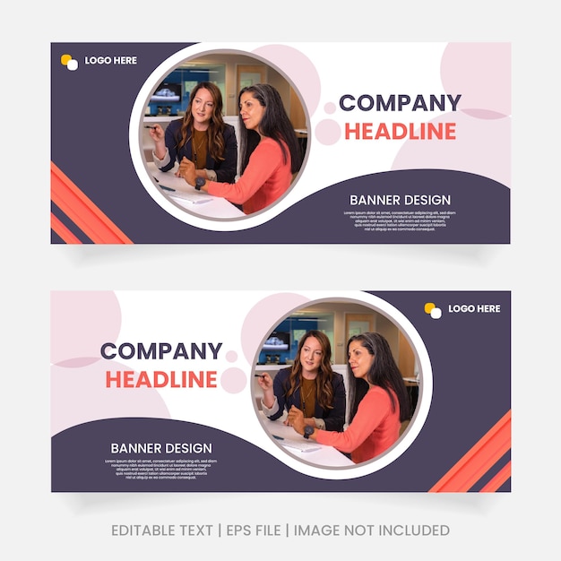 Vector template banner company headline design