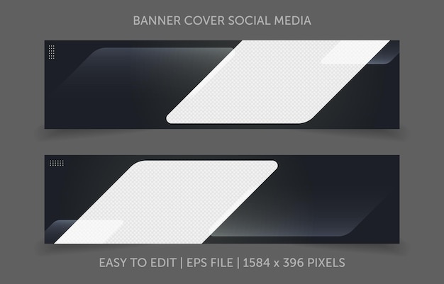 Vector template banner cover social media with image replacement space