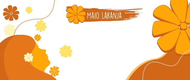 Banner modello maio laranja campagna contro la ricerca sulla violenza dei bambini 18 maggio