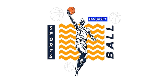 Template for basketball match background sports athlete silhouette elements national sports day