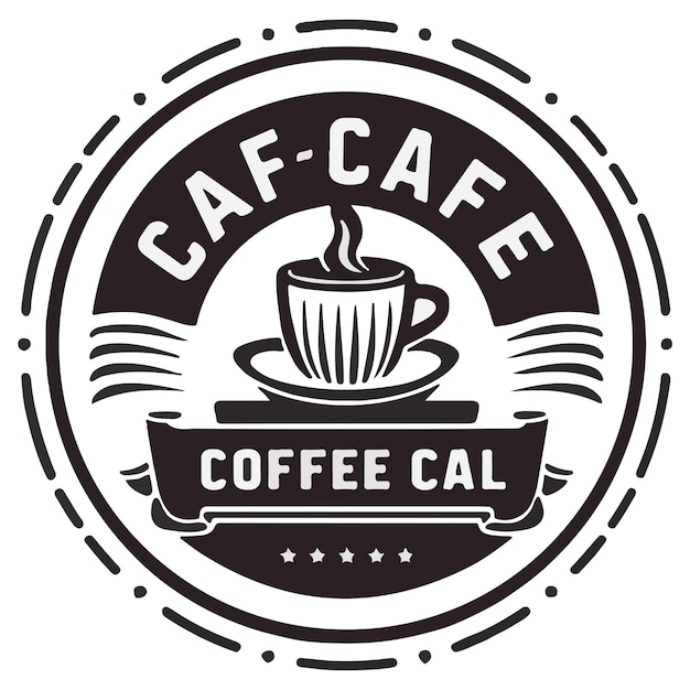 Vettore modello di design del logo del caffè in bianco e nero