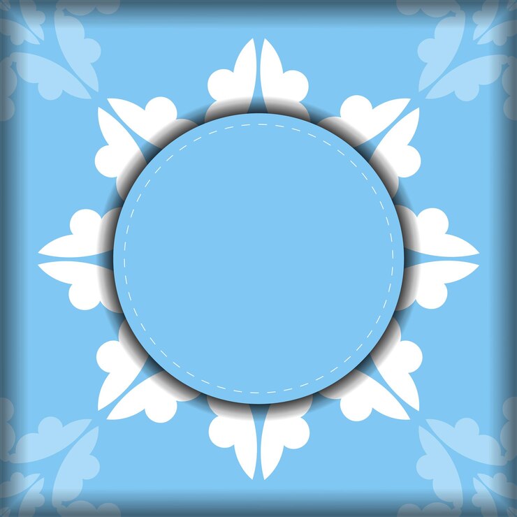 वेक्टर template blue postcard with vintage white pattern prepared for typography.