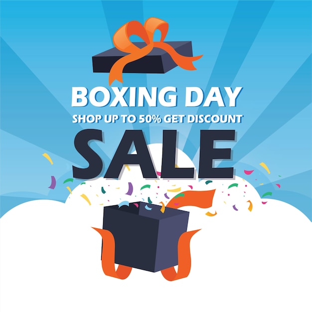 Vector template boxing day sale square black orange  design