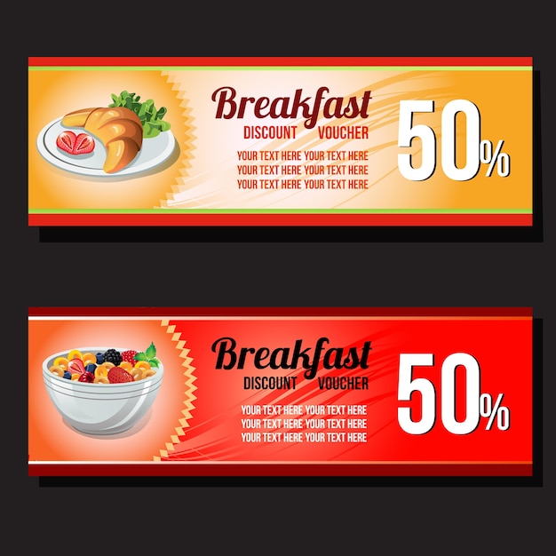 Modello di voucher per la colazione