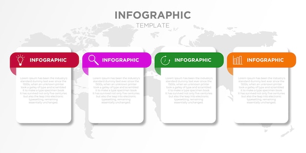 Infografica aziendale modello con 4 opzioni illustrazione