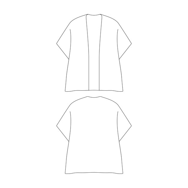 Vector template cape vector illustration flat design outline clothing collection