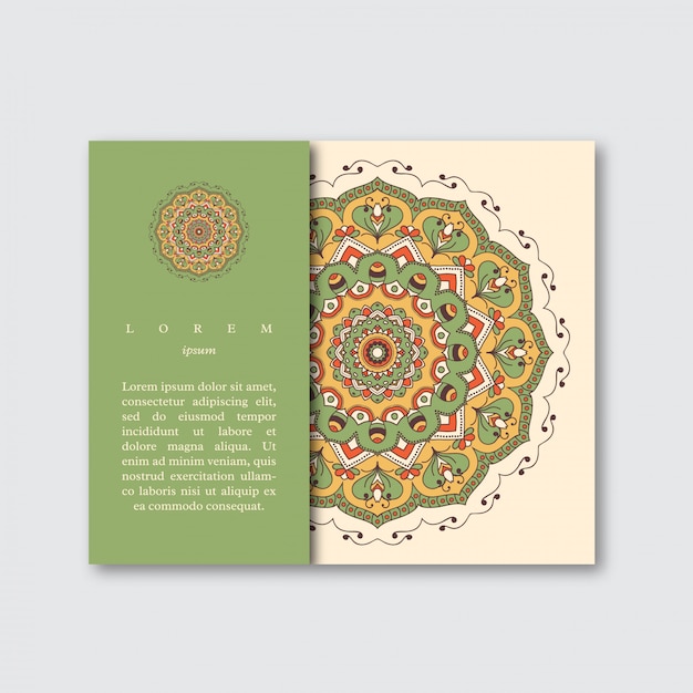 Template for card with mandala.