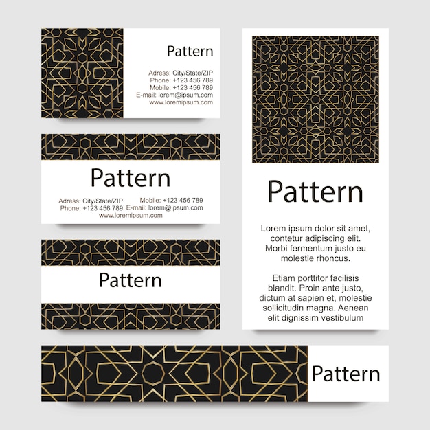 Template Card with Seamless pattern.