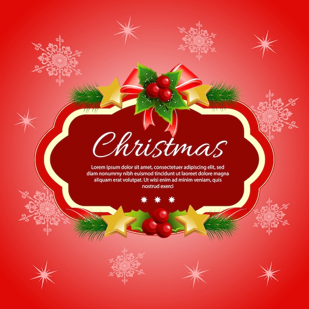 Template christmas with ribbon ornate