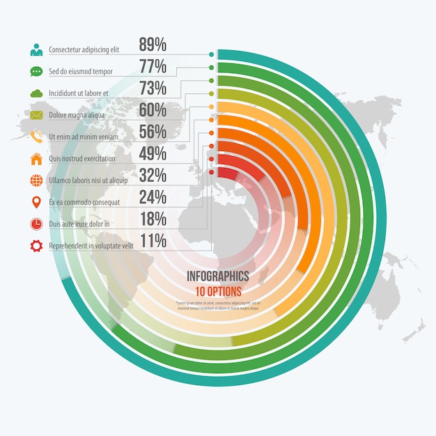 Template for circle informative infographics