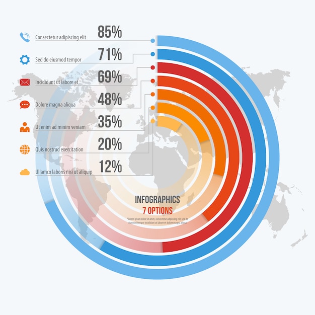 Vettore modello per infografica informativa cerchio