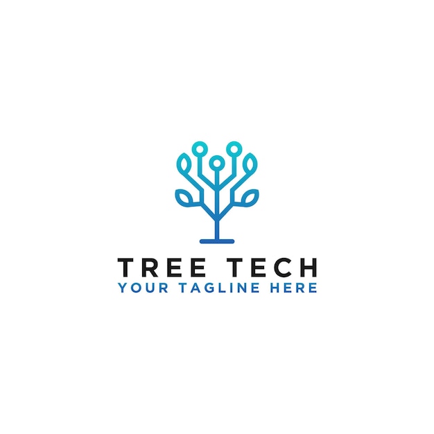 Template the concept of tree logo technology design of network technology