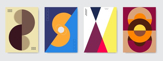 Template Cover Set Geometrische vector heldere frisse gradiënt kleur abstracte achtergrond cover design