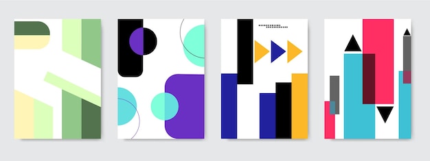 Template Cover Set Geometrische vector heldere frisse gradiënt kleur abstracte achtergrond cover design