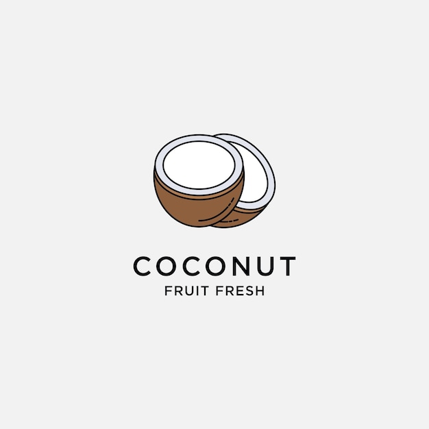 Vector template creative and fun coconut fruit logo vector