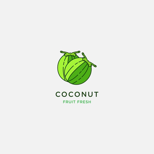 Template creative and fun coconut fruit logo vector