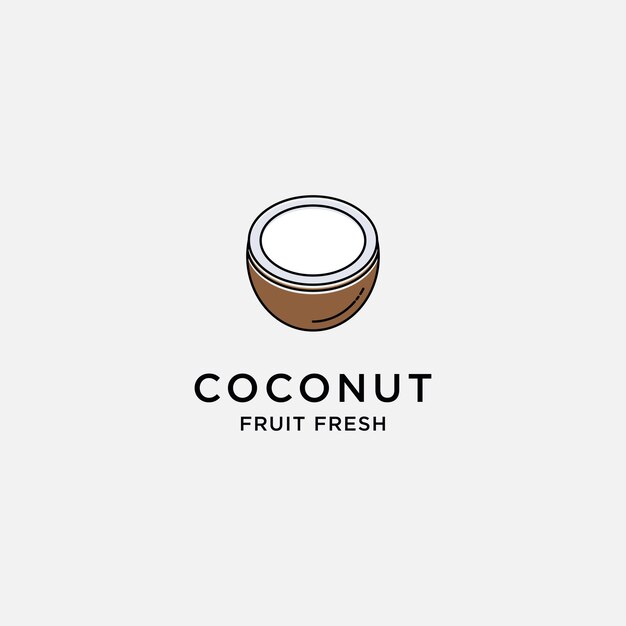 Template creative and fun coconut fruit logo vector